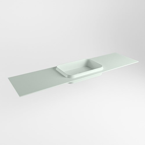 RIDGE Greey solid surface inbouw / inleg wastafel 170cm. Positie wasbak midden.