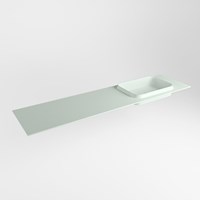 RIDGE Greey solid surface inbouw / inleg wastafel 180cm. Positie wasbak rechts.