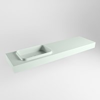 RIDGE Greey freihängend Waschtisch aus solid surface (mineralwerkstoff) 170cm. Waschbeckenposition Links rand 12cm hoch.