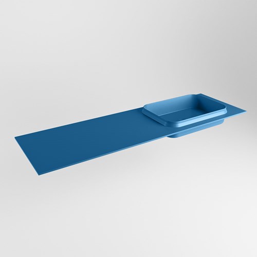 RIDGE Jeans solid surface inbouw / inleg wastafel 151cm. Positie wasbak rechts.