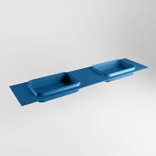 RIDGE Jeans Lavabo incasso solid surface 190cm. Posizione lavabo Doppio.