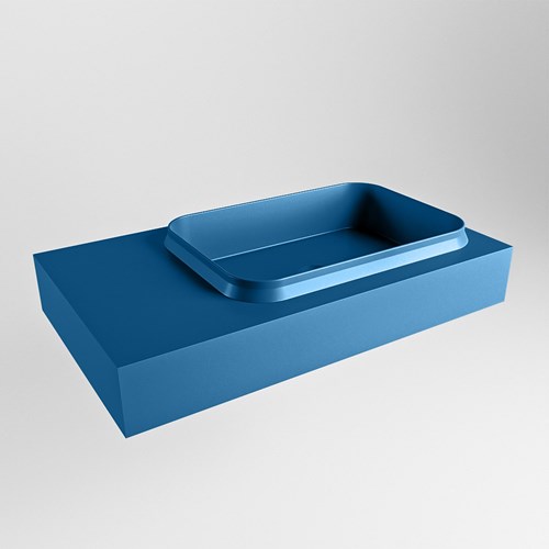 RIDGE Jeans vrijhangende solid surface wastafel 81cm. Positie wasbak rechts.