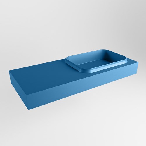 RIDGE Jeans vrijhangende solid surface wastafel 111cm. Positie wasbak rechts.