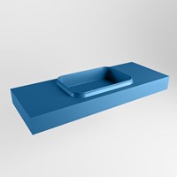 RIDGE Jeans vrijhangende solid surface wastafel 121cm. Positie wasbak midden.