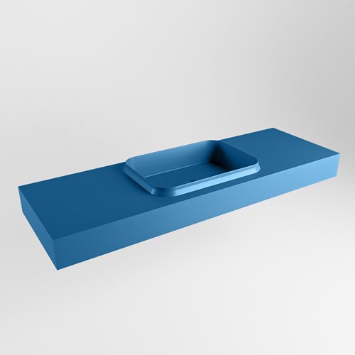RIDGE Jeans Lavabo sospeso à parete solid surface 140cm. Posizione lavabo Centro.