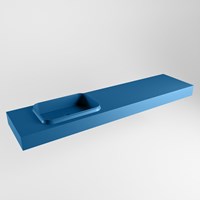 RIDGE Jeans freihängend Waschtisch aus solid surface (mineralwerkstoff) 191cm. Waschbeckenposition Links rand 12cm hoch.