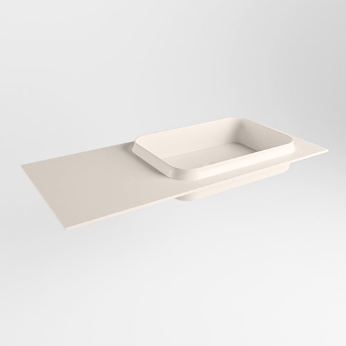 RIDGE Linen solid surface inbouw / inleg wastafel 100cm. Positie wasbak rechts.