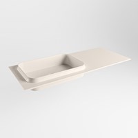 RIDGE Linen Einbauwaschbecken aus solid surface (mineralwerkstoff) 111cm. Waschbeckenposition Links.
