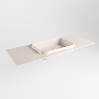 RIDGE Linen solid surface inbouw / inleg wastafel 120cm. Positie wasbak midden.
