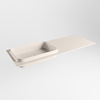 RIDGE Linen solid surface inbouw / inleg wastafel 120cm. Positie wasbak links.