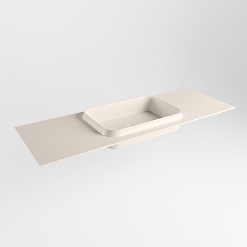 RIDGE Linen Einbauwaschbecken aus solid surface (mineralwerkstoff) 130cm. Waschbeckenposition Mittig.
