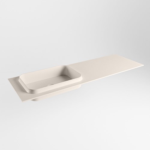 RIDGE Linen Inset / Built-in Basin solid surface 141cm. Position basin Left.