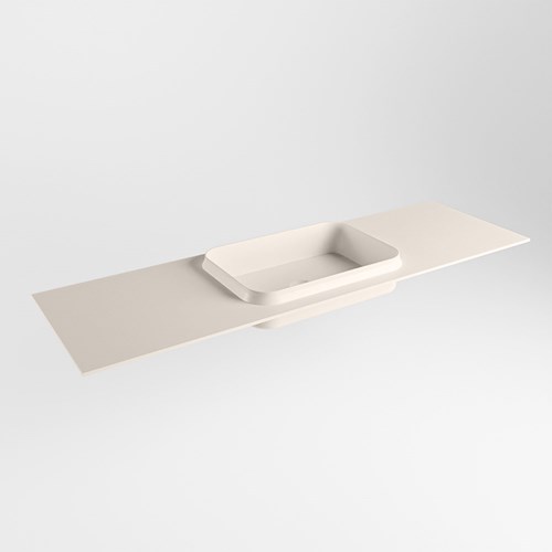 RIDGE Linen Lavabo encastrado de solid surface 151cm. Posición del fregadero Centro.