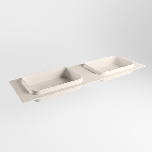 RIDGE Linen Inset / Built-in Basin solid surface 160cm. Position basin Double.