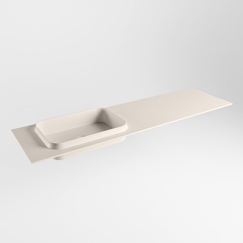 RIDGE Linen Einbauwaschbecken aus solid surface (mineralwerkstoff) 160cm. Waschbeckenposition Links.