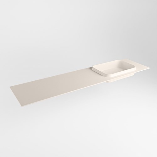 RIDGE Linen solid surface inbouw / inleg wastafel 181cm. Positie wasbak rechts.