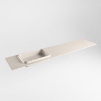 RIDGE Linen Lavabo encastré solid surface 200cm. Position lavabo Gauche.