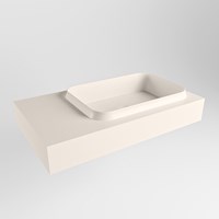 RIDGE Linen Lavabo sospeso à parete solid surface 80cm. Posizione lavabo Destra.
