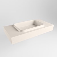 RIDGE Linen Lavabo sospeso à parete solid surface 91cm. Posizione lavabo Centro.