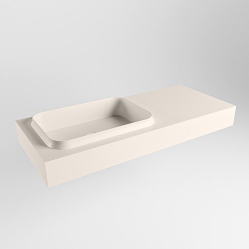 RIDGE Linen Lavabo sospeso à parete solid surface 110cm. Posizione lavabo Sinistra.