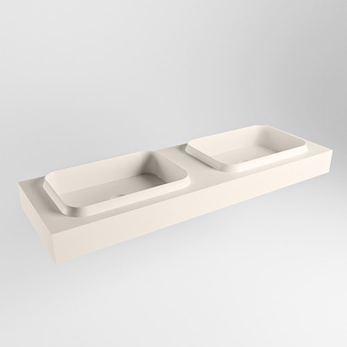 RIDGE Linen Wall-Hung Basin solid surface 150cm. Position basin Double.