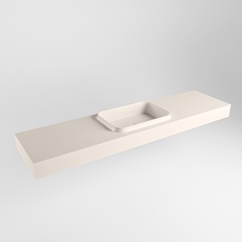 RIDGE Linen Wall-Hung Basin solid surface 180cm. Position basin Center.