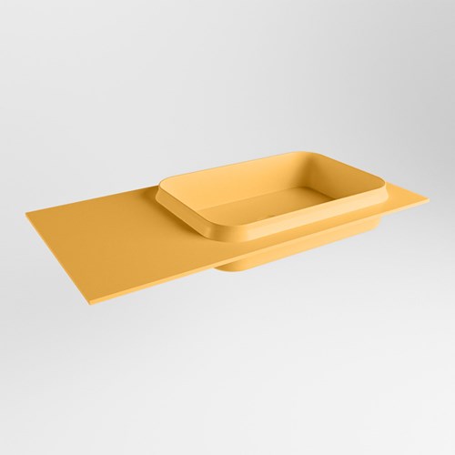 RIDGE Ocher Lavabo encastré solid surface 90cm. Position lavabo Droite.