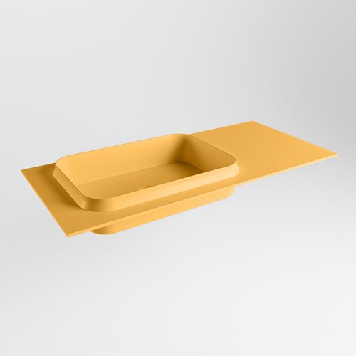 RIDGE Ocher Inset / Built-in Basin solid surface 101cm. Position basin Left.