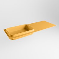 RIDGE Ocher solid surface inbouw / inleg wastafel 120cm. Positie wasbak links.
