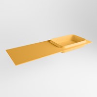 RIDGE Ocher Lavabo encastrado de solid surface 130cm. Posición del fregadero Derecho.