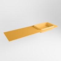 RIDGE Ocher Lavabo encastrado de solid surface 150cm. Posición del fregadero Derecho.