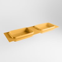 RIDGE Ocher Lavabo encastrado de solid surface 161cm. Posición del fregadero Doble.
