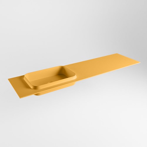 RIDGE Ocher Einbauwaschbecken aus solid surface (mineralwerkstoff) 171cm. Waschbeckenposition Links.