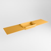 RIDGE Ocher Einbauwaschbecken aus solid surface (mineralwerkstoff) 180cm. Waschbeckenposition Mittig.