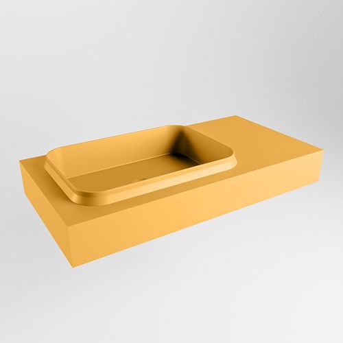 RIDGE Ocher Lavabo mural solid surface 90cm. Position lavabo Gauche.