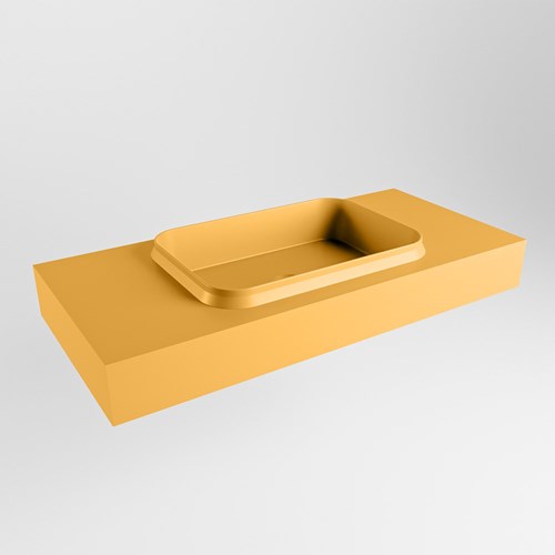 RIDGE Ocher Wall-Hung Basin solid surface 101cm. Position basin Center.