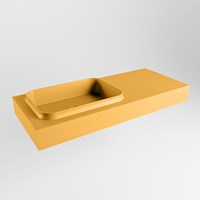 RIDGE Ocher vrijhangende solid surface wastafel 110cm. Positie wasbak links.