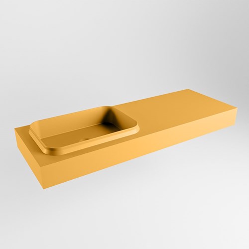 RIDGE Ocher Lavabo mural solid surface 131cm. Position lavabo Gauche.