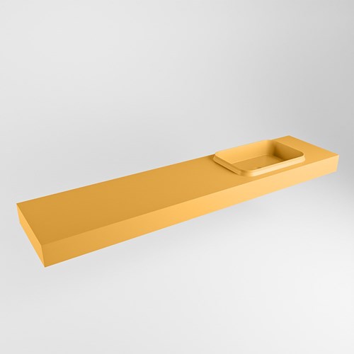 RIDGE Ocher Lavabo mural solid surface 200cm. Position lavabo Droite.