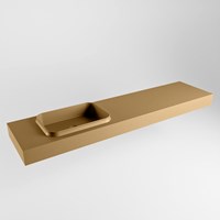 RIDGE Oro freihängend Waschtisch aus solid surface (mineralwerkstoff) 191cm. Waschbeckenposition Links rand 12cm hoch.