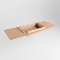 RIDGE Rosee Einbauwaschbecken aus solid surface (mineralwerkstoff) 121cm. Waschbeckenposition Mittig.