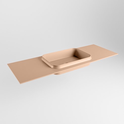 RIDGE Rosee Lavabo encastré solid surface 130cm. Position lavabo Centrée.