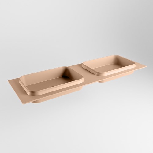 RIDGE Rosee Einbauwaschbecken aus solid surface (mineralwerkstoff) 151cm. Waschbeckenposition Doppelt.