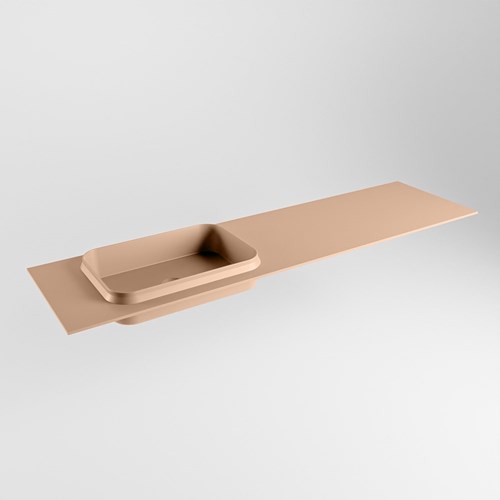 RIDGE Rosee Einbauwaschbecken aus solid surface (mineralwerkstoff) 171cm. Waschbeckenposition Links.