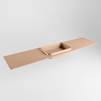 RIDGE Rosee Einbauwaschbecken aus solid surface (mineralwerkstoff) 191cm. Waschbeckenposition Mittig.