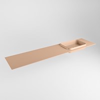 RIDGE Rosee Einbauwaschbecken aus solid surface (mineralwerkstoff) 200cm. Waschbeckenposition Rechts.