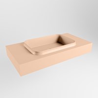RIDGE Rosee Lavabo suspendido de solid surface 91cm. Posición del fregadero Centro borde de 12cm de alto.