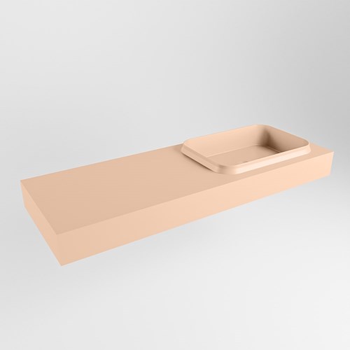 RIDGE Rosee Lavabo mural solid surface 131cm. Position lavabo Droite.