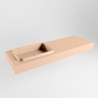 RIDGE Rosee vrijhangende solid surface wastafel 140cm. Positie wasbak links.