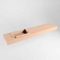 RIDGE Rosee vrijhangende solid surface wastafel 200cm. Positie wasbak links.